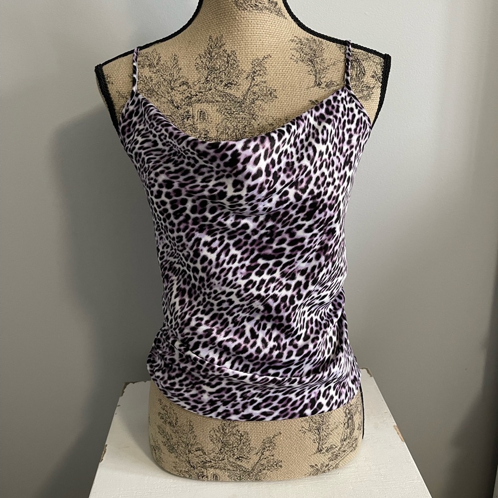 Worthington Purple Leopard Print Cami Top